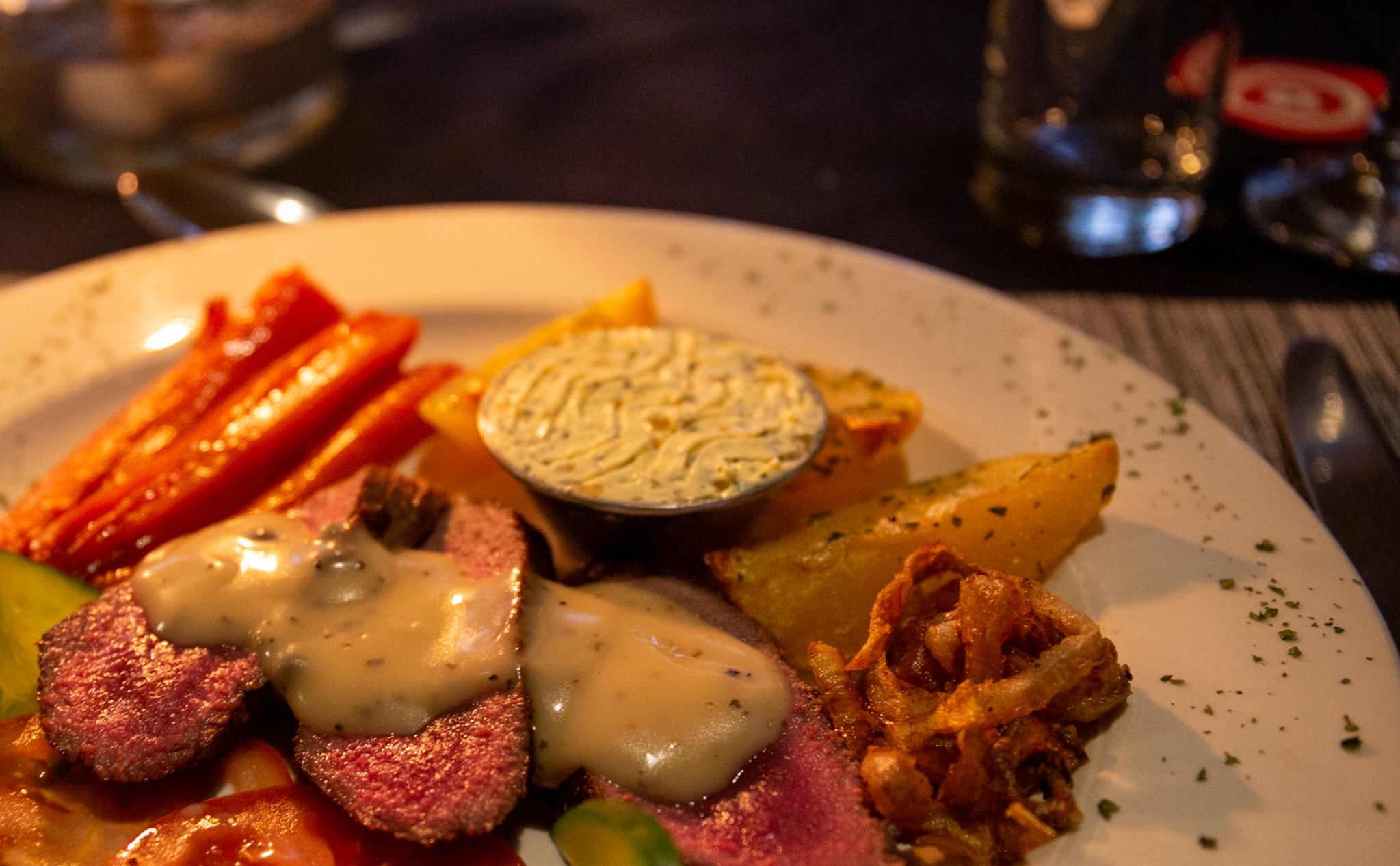 Plated dinner served at the lodge